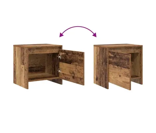 Nakts Skapītis Veca Koka 45 X 34 X 44.5 Cm Inženierijas Koks Vidaxl