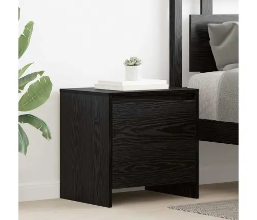 Nakts Skapītis Melns Ozols 45 X 34 X 44.5 Cm Inženierijas Koks Vidaxl
