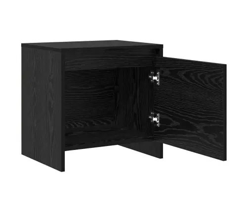 Nakts Skapītis Melns Ozols 45 X 34 X 44.5 Cm Inženierijas Koks Vidaxl