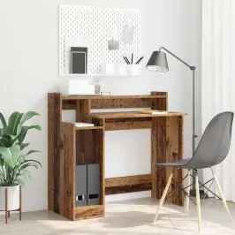 Galds Ar Plauktu Vecs Koks 97 X 45 X 90 Cm Inženierijas Koks Vidaxl