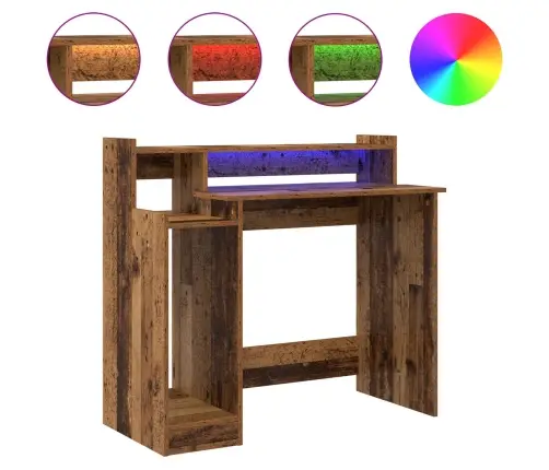 Galds Ar Plauktu Vecs Koks 97 X 45 X 90 Cm Inženierijas Koks Vidaxl