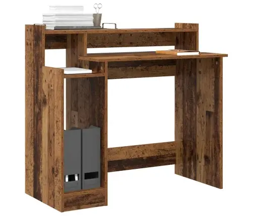 Galds Ar Plauktu Vecs Koks 97 X 45 X 90 Cm Inženierijas Koks Vidaxl Galds Ar Plauktu Vecs Koks 97 X 45 X 90 Cm Inženierijas Koks Vidaxl