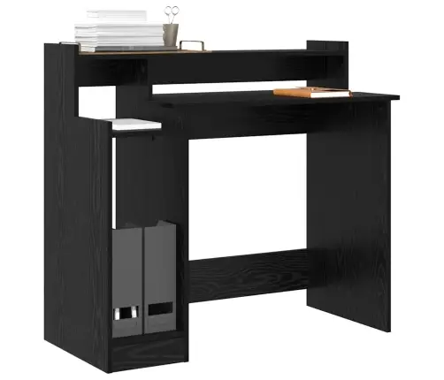 Stalas Su Lentyna Juoda Ąžuolo 97 X 45 X 90 Cm Apdirbta Mediena