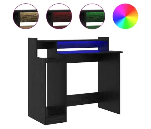 Stalas Su Lentyna Juoda Ąžuolo 97 X 45 X 90 Cm Apdirbta Mediena