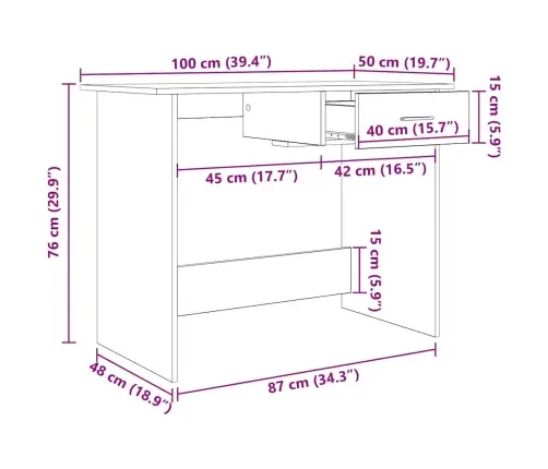 Galds Veca Koka 100 X 50 X 76 Cm Inženierijas Koks Vidaxl