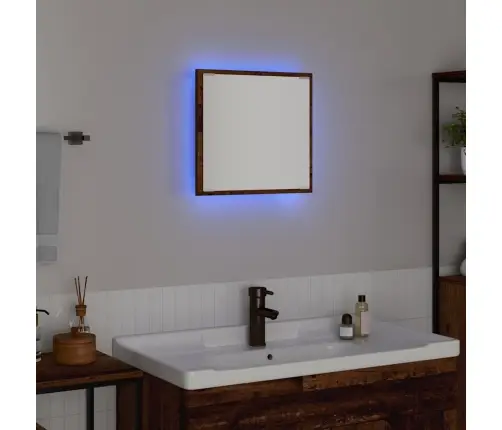 Led Vannitoa Peegel Vana Puit 40 X 37 X 8.5 Cm Tehispuit