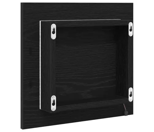 Led Vonios Veidrodis Juodas Ąžuolas 40 X 37 X 8.5 Cm