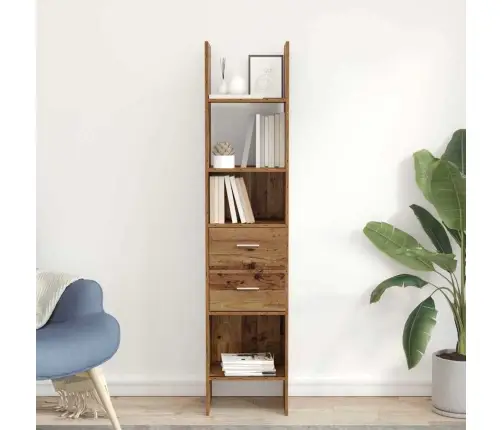 Grāmatplaukts Vecs Koks 40 X 35 X 180 Cm Inženierijas Koks Vidaxl