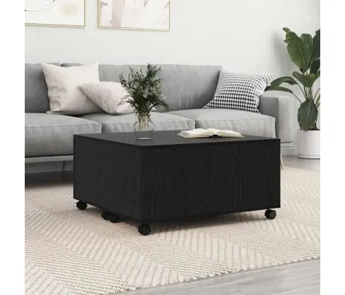 Kohvilaud Must Tamm 75 X 75 X 38 Cm Tehispuit