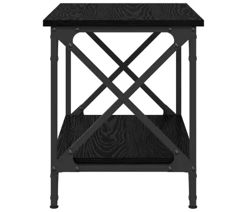 Sānu Galds Melns Ozols 55 X 38 X 45 Cm Inženierijas Koks Vidaxl