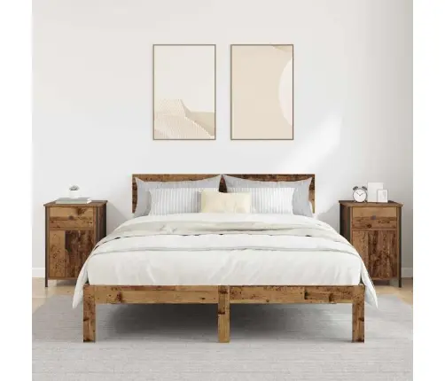 Naktsgaldi 2 Gab. Vecais Koks 40X42X60 Cm Iekārtots Koks Vidaxl