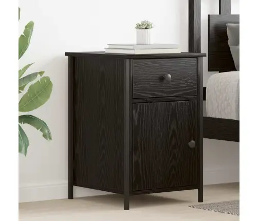Šalia Lovos Spintelė Su Stalčių Juodas Ąžuolas 40 X 42 X 60 Cm