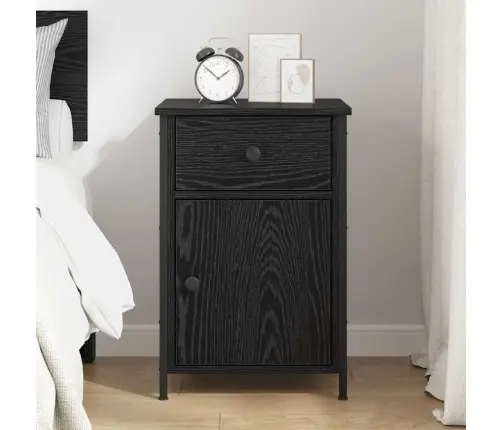 Šalia Lovos Spintelė Su Stalčių Juodas Ąžuolas 40 X 42 X 60 Cm