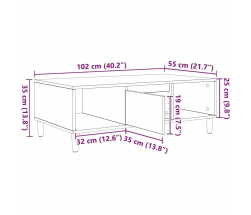 Dūmakaina Ozolkoka 103.5 X 60 X 35 Cm Inženierijas Koks Vidaxl