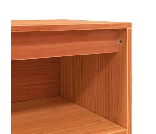 Puse Ar Plauktu Vaska Brūna 70 X 34 X 80 Cm Priedes Masīvkoks Vidaxl