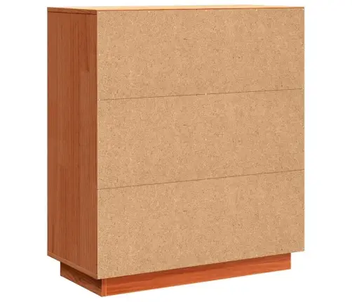 Puse Ar Plauktu Vaska Brūna 70 X 34 X 80 Cm Priedes Masīvkoks Vidaxl