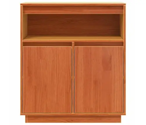 Puse Ar Plauktu Vaska Brūna 70 X 34 X 80 Cm Priedes Masīvkoks Vidaxl