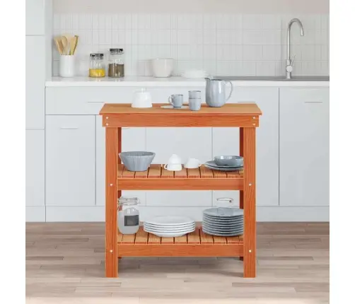 Darbagalds Vaska Brūna 78.5 X 50 X 80 Cm Priedes Masīvkoks Vidaxl