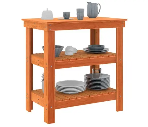 Darbagalds Vaska Brūna 78.5 X 50 X 80 Cm Priedes Masīvkoks Vidaxl