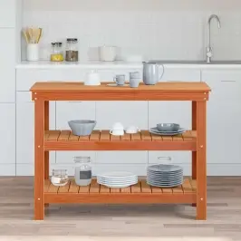 Töölaud Riiuliga Vahapruun 110,5 X 50 X 80 Cm Männipuit