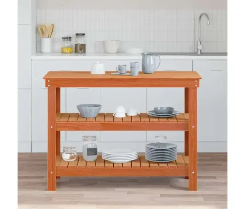 Darbagalds Vaska Brūna 110.5 X 50 X 80 Cm Priedes Masīvkoks Vidaxl