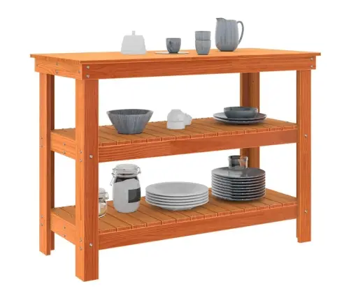 Darbagalds Vaska Brūna 110.5 X 50 X 80 Cm Priedes Masīvkoks Vidaxl