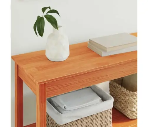 Konsoollaud Riiuliga Vahapruun 110 X 40 X 75 Cm Männipuit