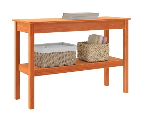 Konsoollaud Riiuliga Vahapruun 110 X 40 X 75 Cm Männipuit