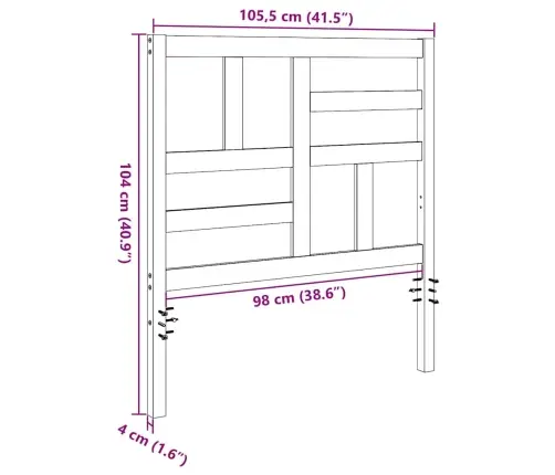 Lovos Galvūgalis Su Galvūgalio Vaško Ruda 105,5 X 4 X 104 Cm