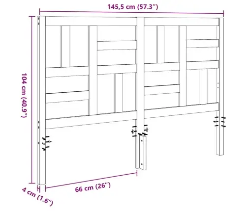 Voodi Peatoe Peaga Vahapruun 145,5 X 4 X 104 Cm Tahke Mänd