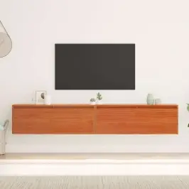 Seinakapid Riiuliga 2 Pcs Vahapruun 100 X 30 X 35 Cm Männipuit