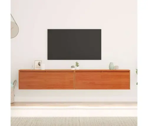 Sienas Skapji 2 Pcs Vaska Brūna 100 X 30 X 35 Cm Vidaxl