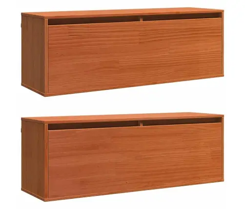 Sienas Skapji 2 Pcs Vaska Brūna 100 X 30 X 35 Cm Vidaxl