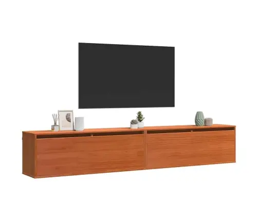 Sienas Skapji 2 Pcs Vaska Brūna 100 X 30 X 35 Cm Vidaxl