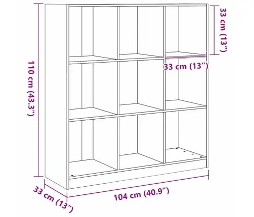 Grāmatu Skapis / Istabas Dalītājs Vaska Brūna 104 X 33 X 110 Cm Vidaxl