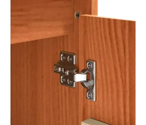 Puse Ar Atvilktni Ar Uzglabāšanu Ar Durvīm Brūna 111 X 34 X 75 Cm Priedes Masīvkoks Vidaxl