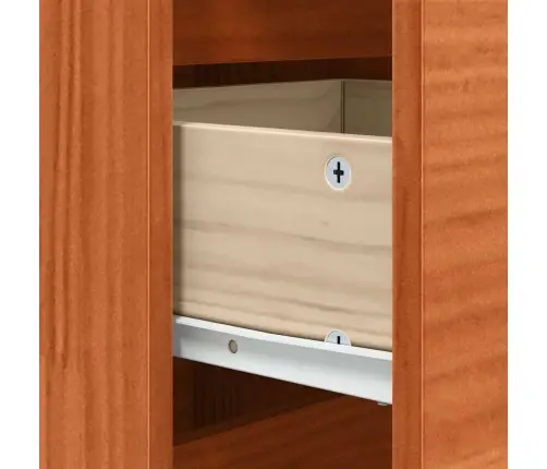 Puse Ar Atvilktni Ar Uzglabāšanu Ar Durvīm Brūna 111 X 34 X 75 Cm Priedes Masīvkoks Vidaxl