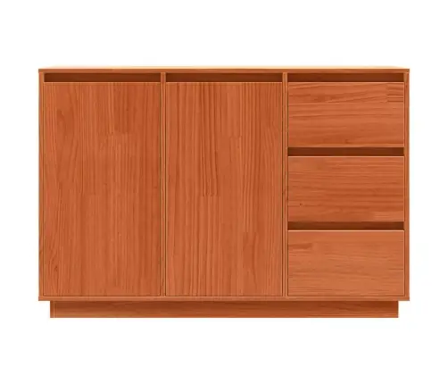 Puse Ar Atvilktni Ar Uzglabāšanu Ar Durvīm Brūna 111 X 34 X 75 Cm Priedes Masīvkoks Vidaxl