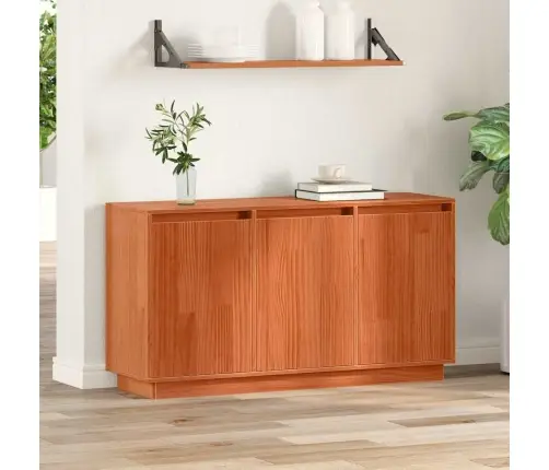 Puse Ar Uzglabāšanu Ar Durvīm Brūna 111 X 34 X 60 Cm Priedes Masīvkoks Vidaxl