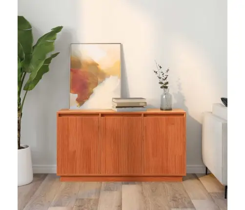 Puse Ar Uzglabāšanu Ar Durvīm Brūna 111 X 34 X 60 Cm Priedes Masīvkoks Vidaxl
