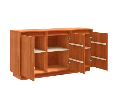 Puse Ar Uzglabāšanu Ar Durvīm Brūna 111 X 34 X 60 Cm Priedes Masīvkoks Vidaxl