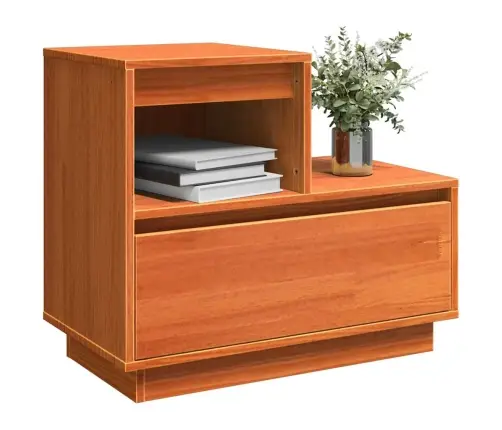 Nakts Skapītis Vaska Brūna 60 X 34 X 51 Cm Priedes Masīvkoks Vidaxl