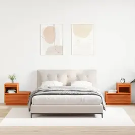 Nakts Skapītis Ar Atvilktni 2 Pcs Vaska Brūna 60 X 34 X 51 Cm Vidaxl