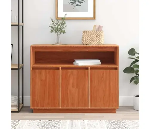 Puse Ar Uzglabāšanu Ar Durvīm Brūna 104.5 X 34 X 80 Cm Masīvkoka Priede Vidaxl