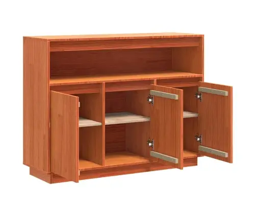 Puse Ar Uzglabāšanu Ar Durvīm Brūna 104.5 X 34 X 80 Cm Masīvkoka Priede Vidaxl