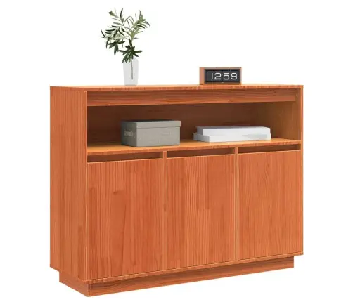 Puse Ar Uzglabāšanu Ar Durvīm Brūna 104.5 X 34 X 80 Cm Masīvkoka Priede Vidaxl