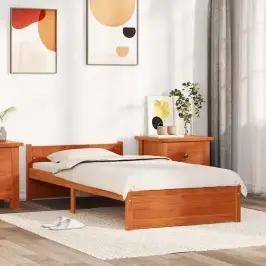 Gultas Rāmis Vaks Brūns 205.5 X 95.5 X 51 Cm Ciets Priedes Koks Vidaxl Gultas Rāmis Vaks Brūns 205.5 X 95.5 X 51 Cm Ciets Priedes Koks Vidaxl