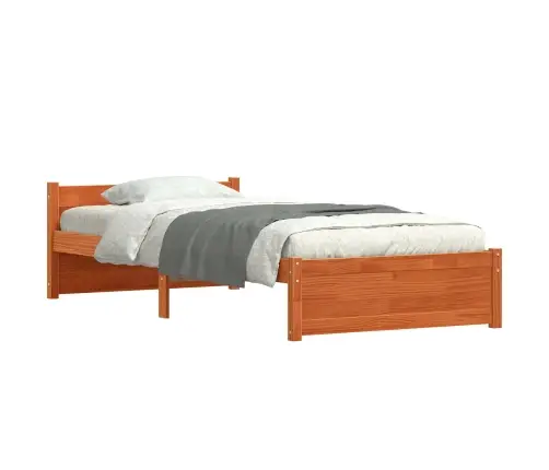 Gultas Rāmis Vaska Brūna 90 X 190 Cm Priedes Masīvkoks Vidaxl