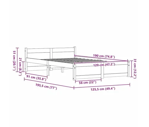 Lovos Rėmas Su Galvūgalio Vaško Ruda 205.5 X 95.5 X 51 Cm