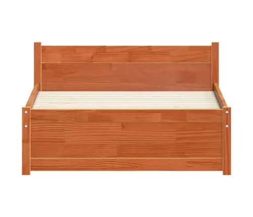 Gultas Rāmis Vaska Brūna 90 X 200 Cm Priedes Masīvkoks Vidaxl